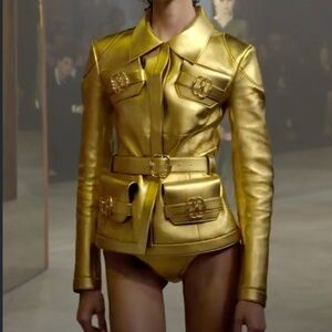 BALLY LEATHER JACKET RUNWAY SS2023 SIZE 40 NEW WITH TAGS